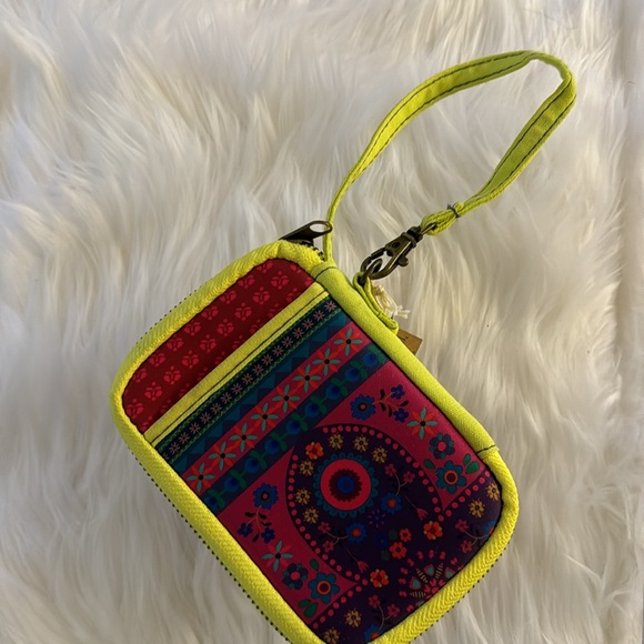 Natural Life Neon Henna Boho print Scuba Zippered Wallet - Picture 2 of 6